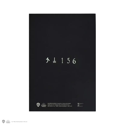 Détails de l'intérieur du carnet souple - Lucius Malefoy prisonnier, présentant des pages élégantes pour écriture et esquisses.