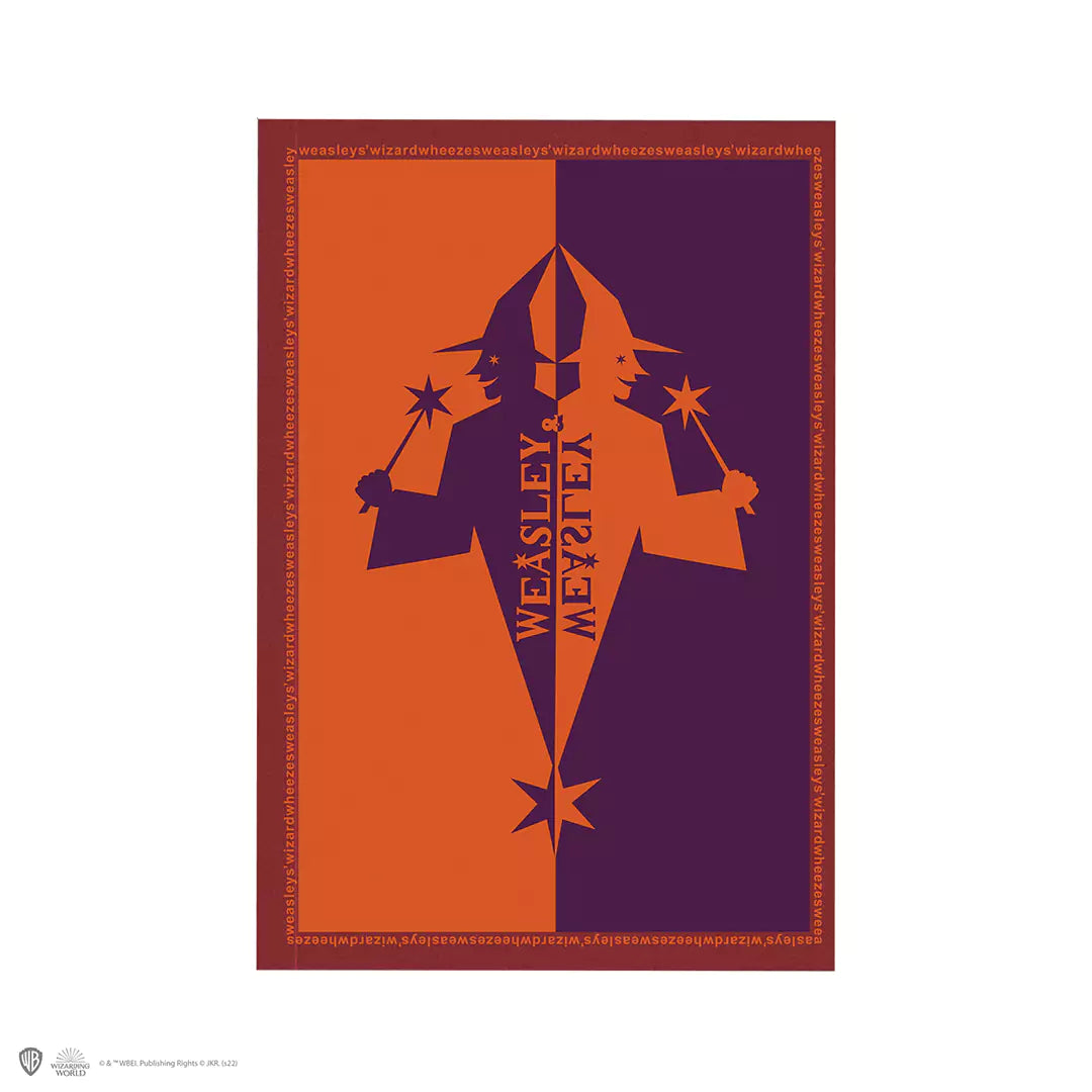 Carnet souple des Jumeaux Weasley avec une couverture chic et colorée, parfait pour les fans de l'univers Harry Potter.