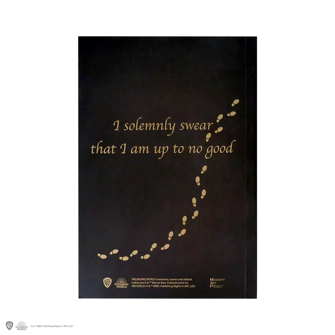 Carnet souple - Carte du Maraudeur version or, présentant un design captivant inspiré de l'univers magique.