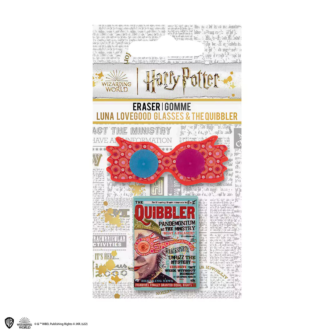 Set de 2 gommes inspirées de Luna Lovegood de Harry Potter, ajoutant une touche magique à votre trousse avec des motifs uniques.