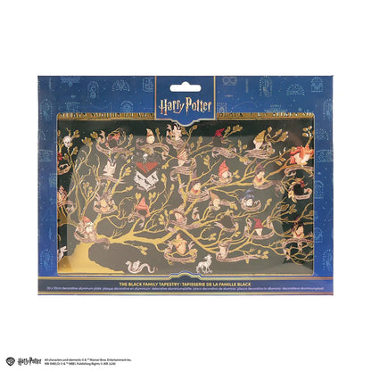 Détails de la plaque en aluminium Famille Black - Harry Potter, mettant en valeur sa qualité et son style unique pour embellir tout intérieur.