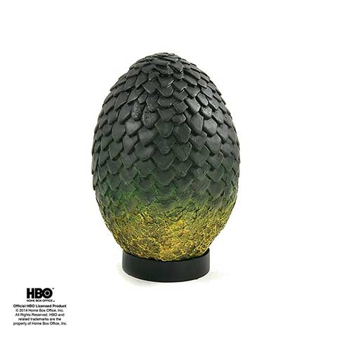 Réplique de l'œuf de Rhaegal de Game of Thrones en résine de haute qualité, peinte à la main et mesurant 19,50 cm, parfait pour les collectionneurs.