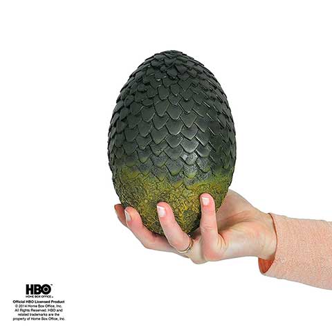 Oeuf Rhaegal de Game of Thrones - Réplique de collection en résine peinte à la main, mesure 19 cm, parfaite pour les fans de Westeros.