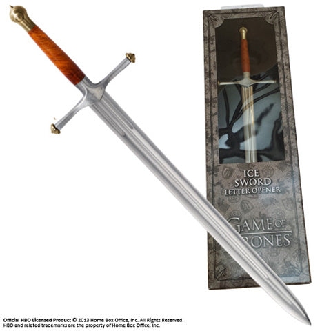 Ouvre-lettres Glace - Épée de Eddard Stark, une pièce de collection inspirée de Game of Thrones, parfaite pour trancher du papier et ajouter une touche de Westeros à votre bureau.
