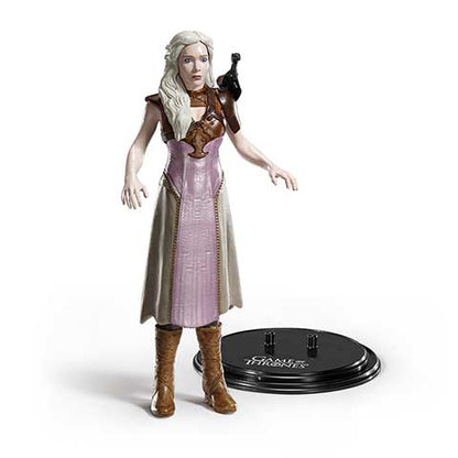 Figurine Daenerys Targaryen de Toyllectible Bendyfigs du jeu Game of Thrones, représentant la reine avec sa cape emblématique et un regard déterminé.