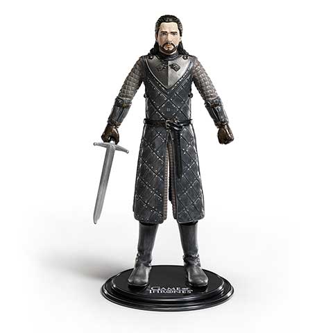 Détail de la figurine Jon Snow - Toyllectible Bendyfigs de Game of Thrones, montrant la qualité du PVC et les articulations