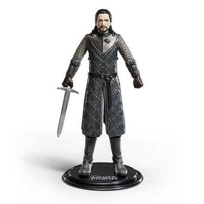 Détail de la figurine Jon Snow - Toyllectible Bendyfigs de Game of Thrones, montrant la qualité du PVC et les articulations