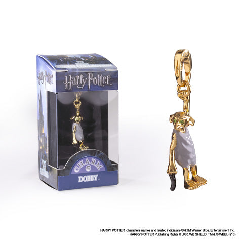 Charm Lumos Dobby - Harry Potter, un bijou éclatant en plaqué or et gris, inspiré de l'elfe de maison célèbre, symbolisant courage et liberté, parfait pour les fans de la saga magique.