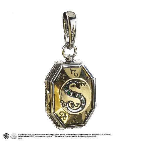 Médaillon de Salazar Serpentard - Charm Lumos - Harry Potter, un bijou en plaqué argent, élégant et emblématique, parfait pour les fans de l'univers magique.