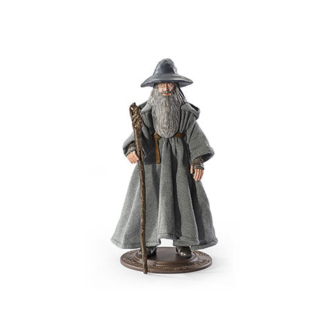 Figurine Bendyfigs de Gandalf Le Gris - Le seigneur des anneaux, représentant le célèbre sorcier avec son chapeau emblématique et son bâton.