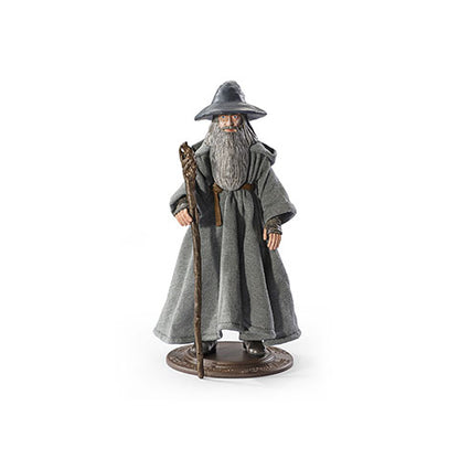 Figurine Bendyfigs de Gandalf Le Gris - Le seigneur des anneaux, représentant le célèbre sorcier avec son chapeau emblématique et son bâton.