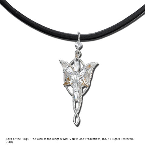 Collier mini Etoile du Soir d'Arwen, une réplique en argent 925e avec cristaux scintillants, design élégant et poétique, parfait pour les fans de la saga.