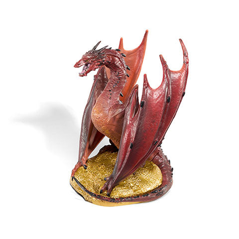 Diorama Smaug - Bilbon le Hobbit - Figurine de collection, représentant Bilbon défiant le dragon Smaug dans un décor de la Terre du Milieu.