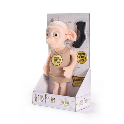Dobby - Peluche interactive - Harry Potter, un compagnon magique de 32 cm qui parle avec 10 phrases emblématiques, ajoutant une touche d’enchantement à votre quotidien.