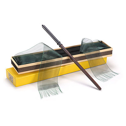 Baguette magique boîte Ollivander Drago Malefoy - Harry Potter, une réplique authentique en résine présentée dans un élégant coffret de collection.
