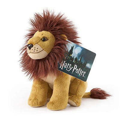 Détails de la peluche mascotte Gryffondor - Harry Potter, avec dimensions de 21 x 22 x 21 cm, un must-have pour tout amoureux de la magie et d'Harry Potter.