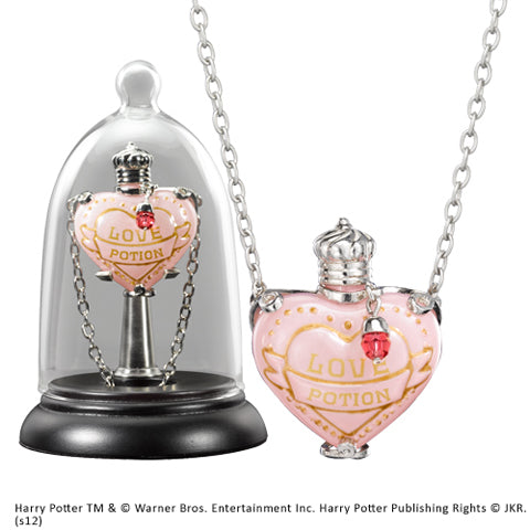 Pendentif Love Potion - Philtre d’amour avec son support en bois, une pièce élégante et magique qui symbolise l’amour et l’affection, signée Noble Collection.