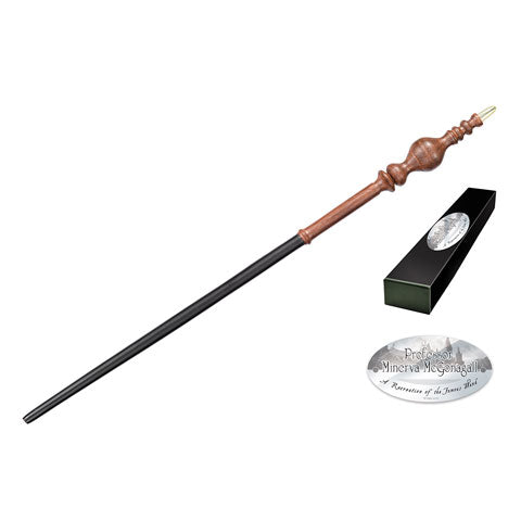 Baguette du Professeur Minerva McGonagall, réplique authentique en résine de 40 cm, avec design raffiné et manche imitation bois, parfaite pour les fans de Harry Potter.