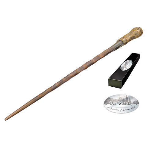 Baguette de Ron Weasley par Noble Collection, réplique authentique en résine de haute qualité, parfaite pour les collectionneurs et fans de Harry Potter.