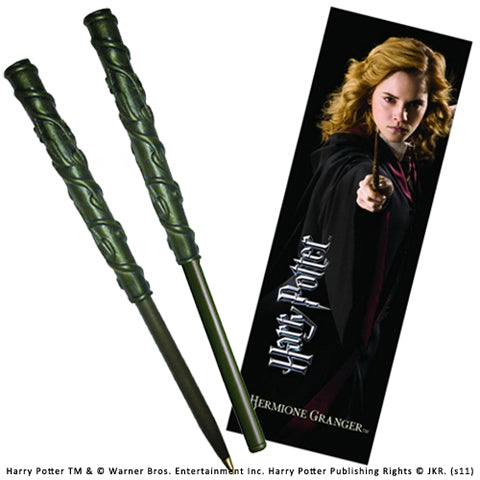 Stylo baguette & Marque-page Hermione : Un accessoire magique inspiré de l'univers Harry Potter, parfait pour les fans et les amoureux de la lecture.