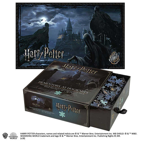 Puzzle captivant représentant les Détraqueurs à Poudlard, idéal pour les fans de Harry Potter, avec 1000 pièces créatives.
