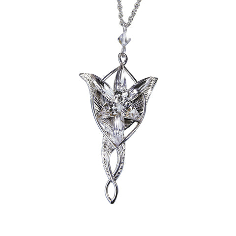 Pendentif Étoile du Soir - Arwen en Argent 925 - Seigneur des Anneaux, bijou élégant incrusté de cristaux scintillants, parfait pour les fans de Tolkien.