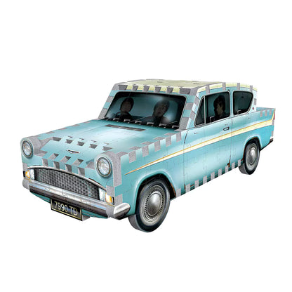 Puzzle 3D Wrebbit Voiture Weasley - 130 pièces, une représentation magique de la Ford Anglia volante d'Harry Potter.
