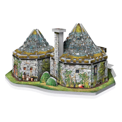 Puzzle 3D Hutte d'Hagrid de Wrebbit, une œuvre captivante pour les fans d'Harry Potter, montrant les détails colorés de la maison emblématique.