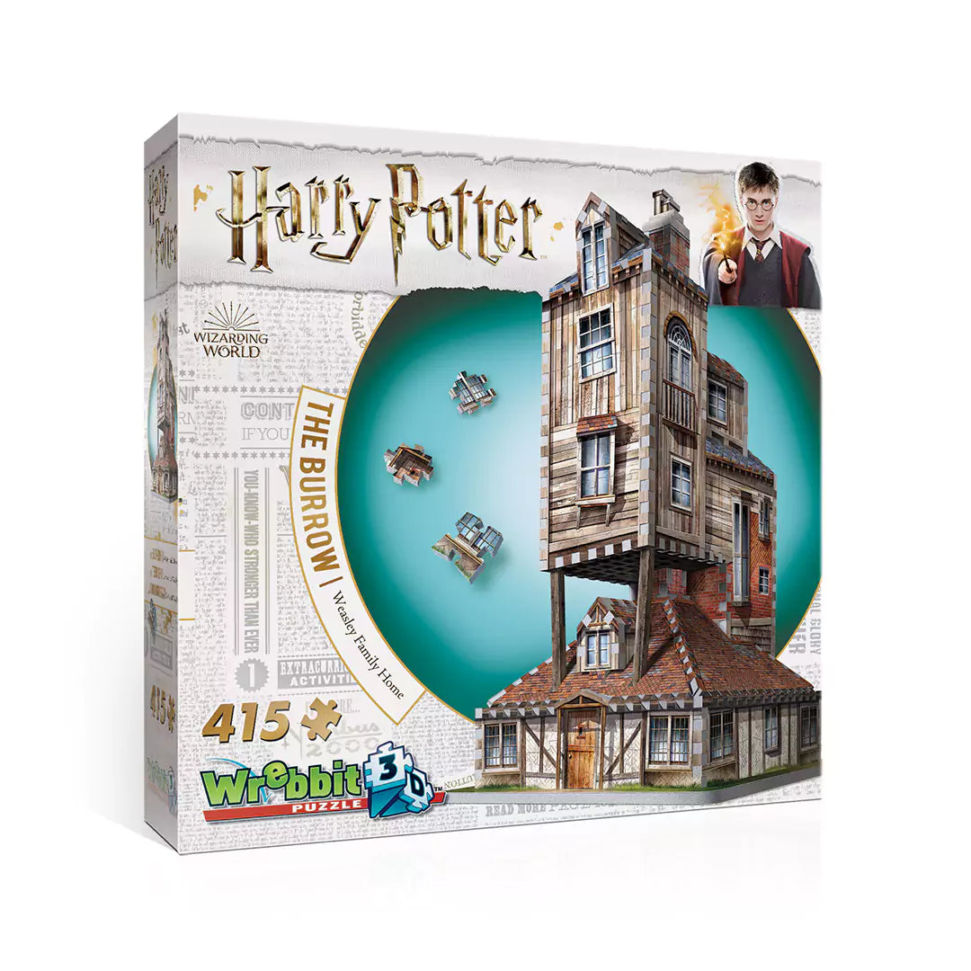 Puzzle 3D Le Terrier - La Maison des Weasley, une représentation magique de la maison des Weasley dans l'univers Harry Potter, idéal pour les collectionneurs et fans de puzzles.