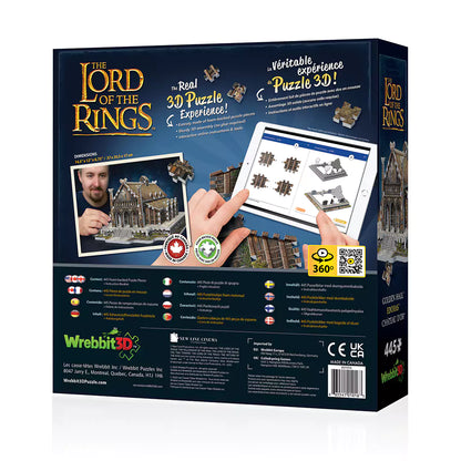 Puzzle 3D Wrebbit Château d’or Edoras - Le Seigneur des Anneaux : image du produit fini, un magnifique décor inspiré de la Terre du Milieu.