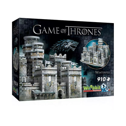 Dimensions du puzzle 3D Winterfell de Game of Thrones, 45 x 31 x 26,25 cm, conçu pour les fans de la série.
