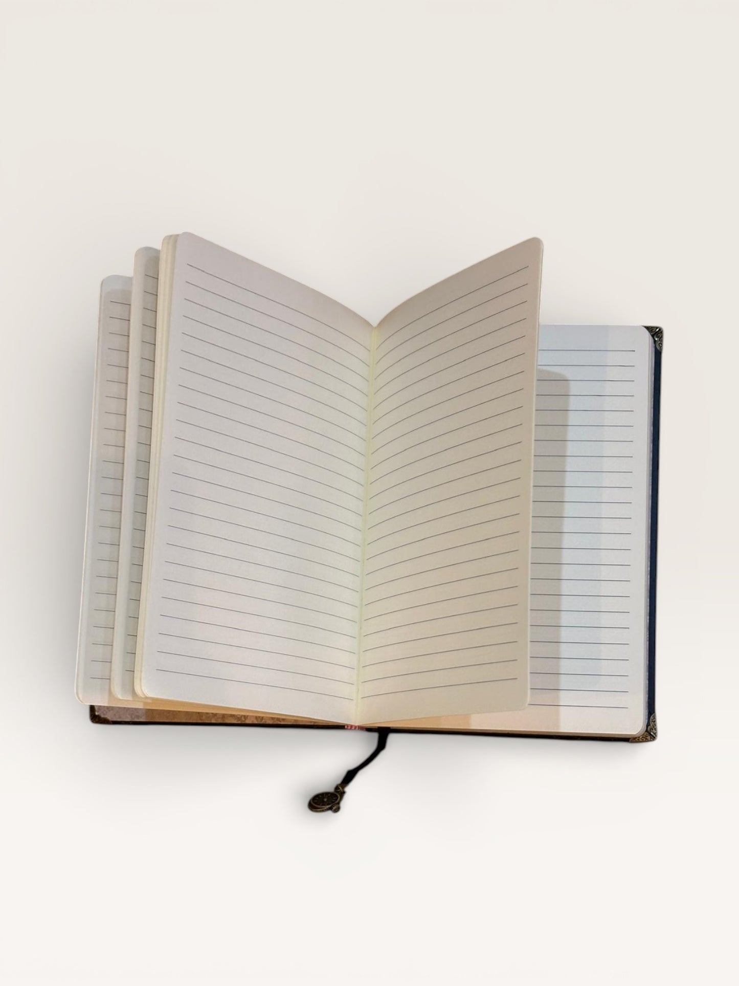 Le Carnet Horloge ouvert, dévoilant des pages prêtes pour l'écriture intime et créative, promettant de prendre le contrôle du temps.