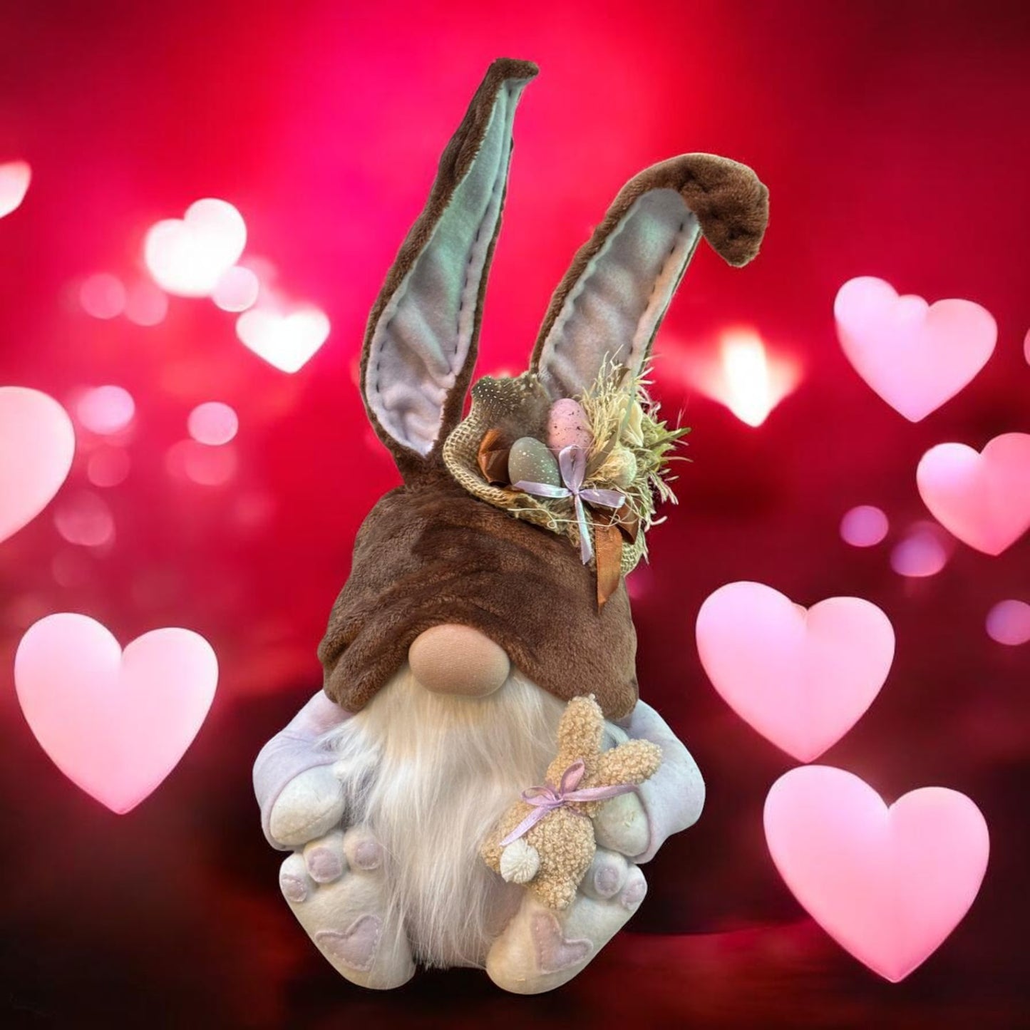 Gnome Lapin maman rose - CREA CRIS