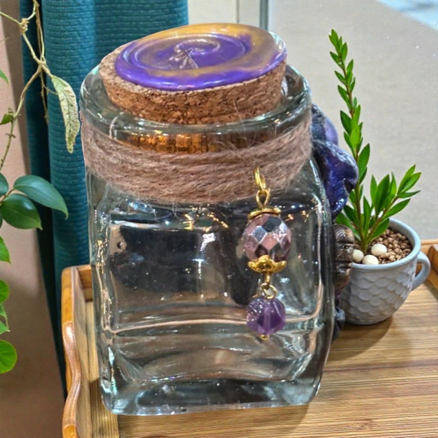 Pot à thé roses violettes - RoseAppolineArt décoration fantasy artisanale RoseAppolineArt