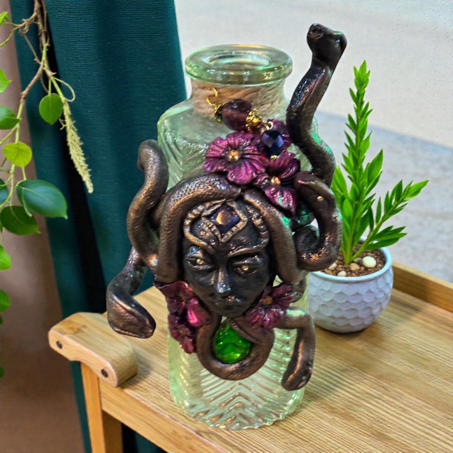 Vase diffuseur gorgone - RoseAppolineArt décoration fantasy artisanale RoseAppolineArt