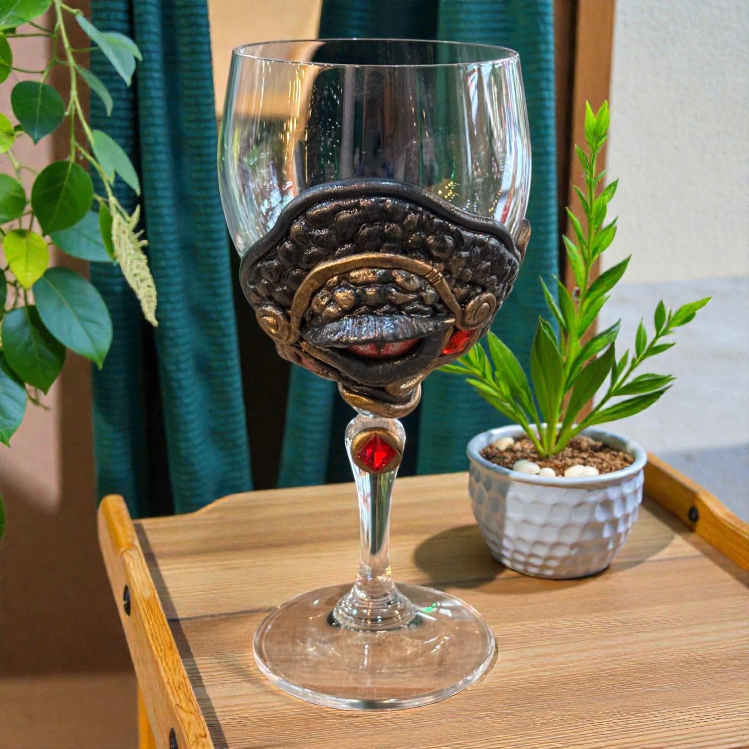 Couple verre œil dragon - RoseAppolineArt décoration fantasy artisanale RoseAppolineArt