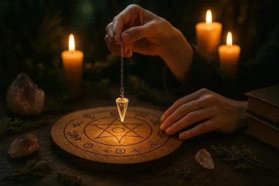Atelier d'initiation au pendule pour adultes chez LA FORET ENCHANTEE CONCEPT STORE, explorez l'art ancien de la divination avec un pendule dans un cadre convivial.
