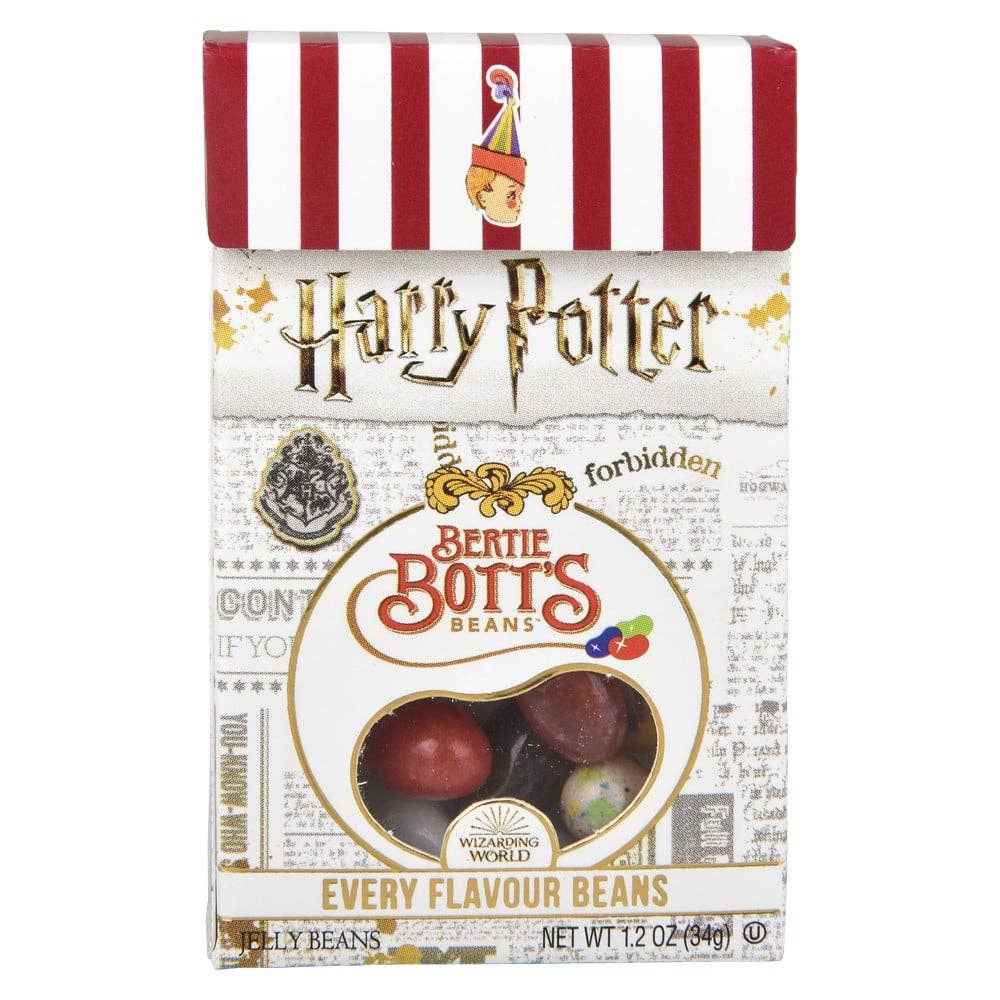 Bonbons de Bertie Crochue de La Luna Bella, un assortiment magique inspiré d'Harry Potter, offrant des saveurs étonnantes dans une présentation colorée.