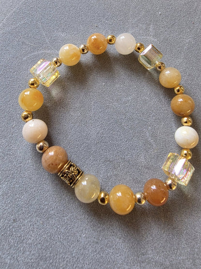 Le bracelet en pierre protectrice de LhanisaCréa, accessoire unique qui allie protection et beauté grâce à ses pierres précieuses soigneusement sélectionnées.