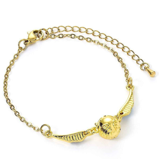 Explorez le bracelet Vif d’Or 3D Harry Potter par Ankorstore, un bijou captivant avec des ailes mobiles, symbole de la magie du Quidditch.