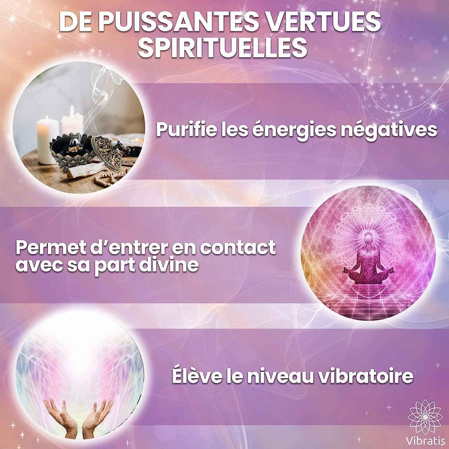 Encensoir élégant du coffret de fumigation Vibratis avec encens oliban 100g, parfait pour la purification.