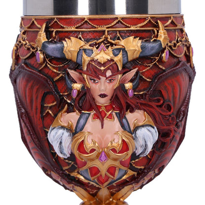 La Coupe Alexstrasza en résine rouge et or de Nemesis Now, une pièce de collection captivante idéale pour les amateurs de fantasy.