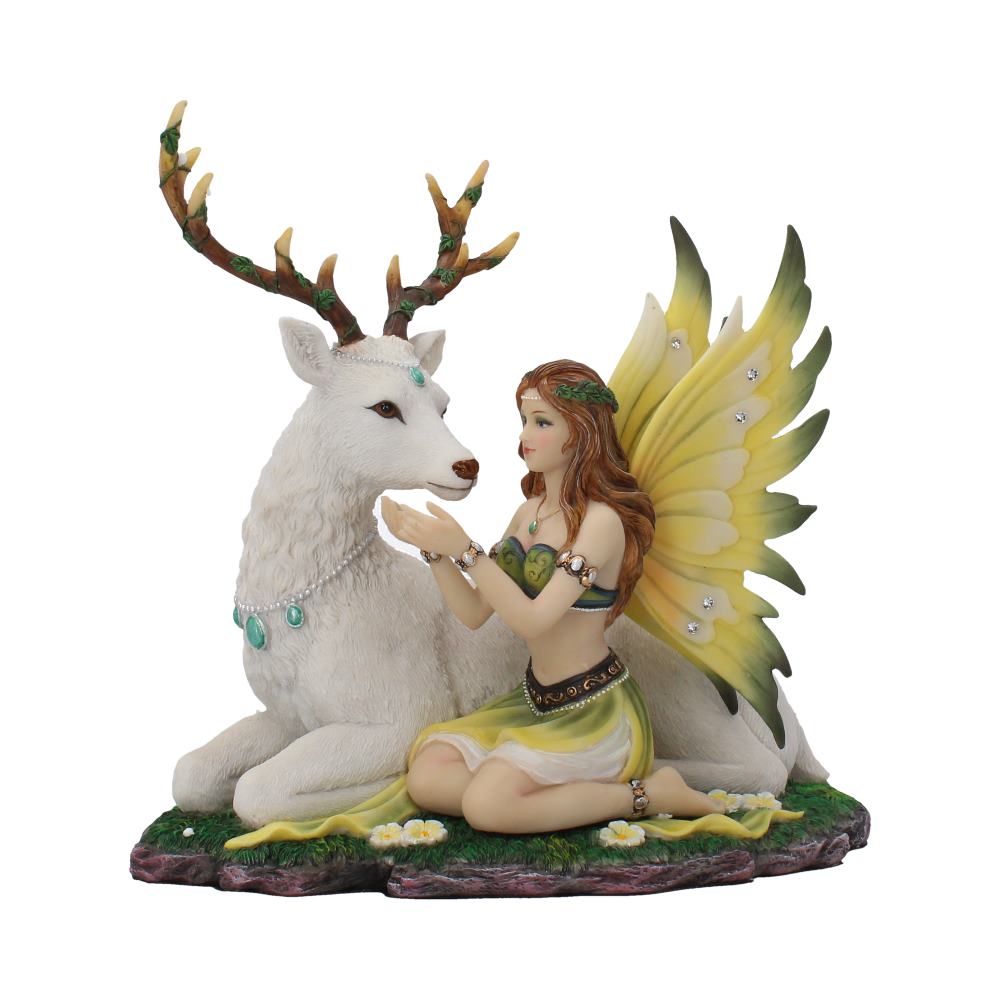 Figurine moyenne d’adoration cerf et fée du printemps
