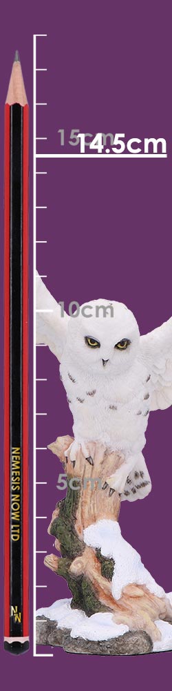 Chouette Chutes de neige 18 cm, élégamment avec ses ailes déployées, une pièce unique et fascinante pour les amateurs de sculptures.