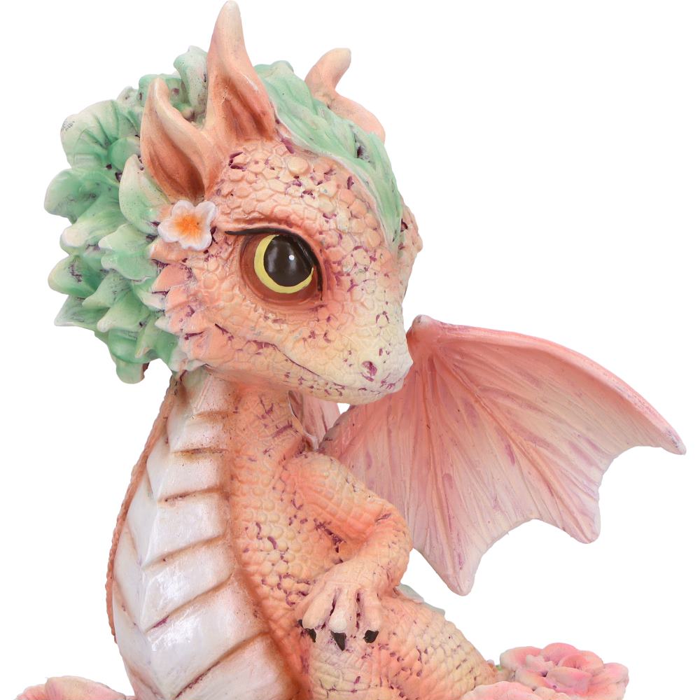 Figurine de Dragon fleur œillet 12cm de Nemesis Now, mettant en valeur les détails des feuilles émeraude et des œillets délicatement sculptés.