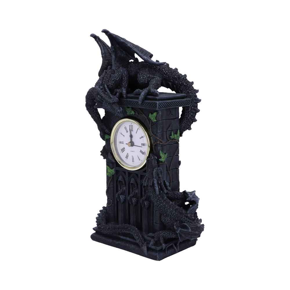 Horloge Dragon Ivy Pendule de Cheminée de Nemesis Now, élégante décoration dragon alliant mystère et art avec un design captivant.