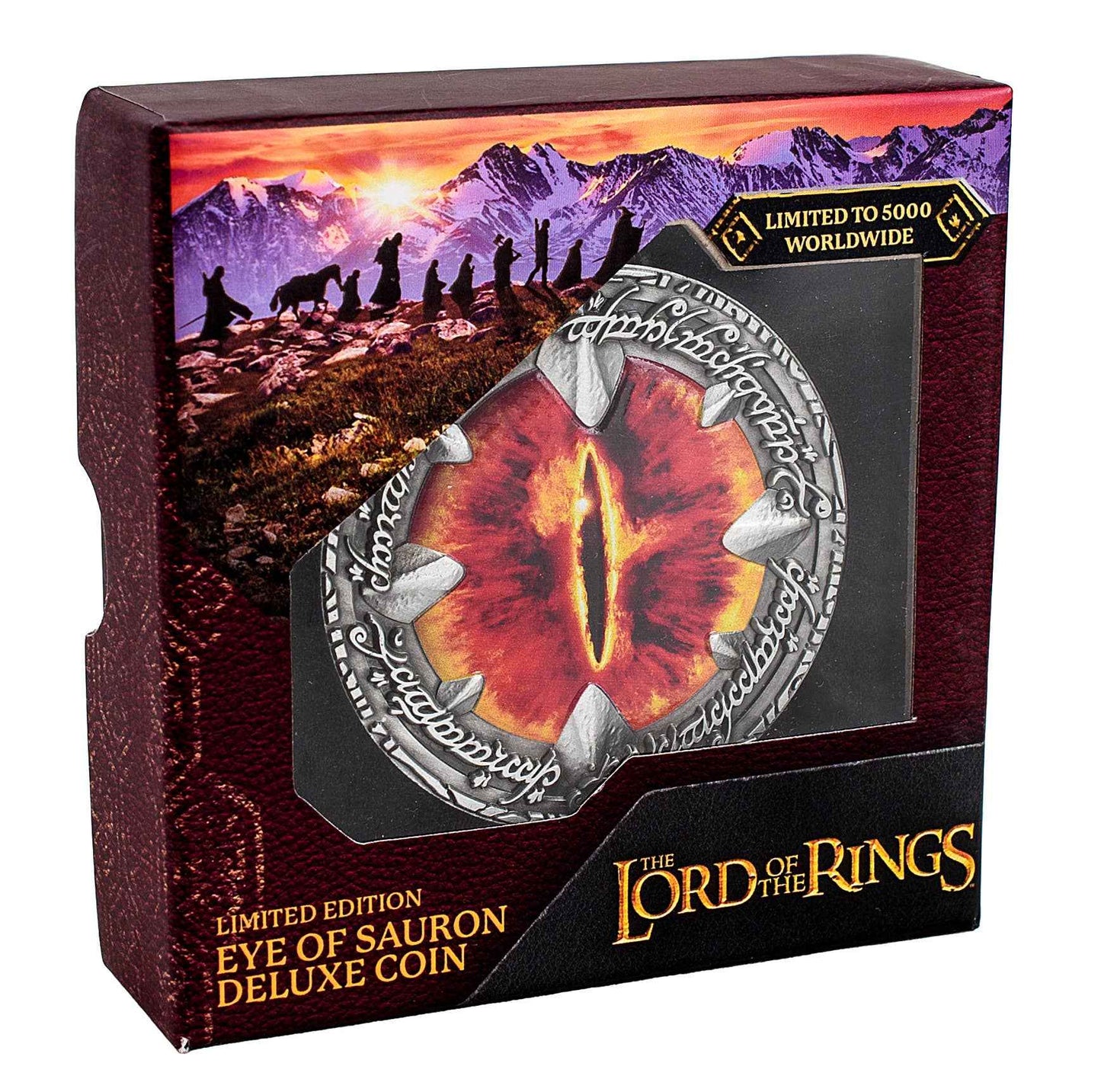Pièce de luxe Le Seigneur des Anneaux : L'Œil de Sauron en métal doré par AAA Merchandise Limited, un symbole captivant de la saga, idéale pour les collectionneurs et amateurs de fantasy.