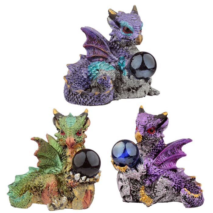 Figurine Element - Dragon Œil qui Voit Tout de Puckator : Un dragon en résine multicolore captivant, symbole de mystère et de protection, qui embellit tout espace.