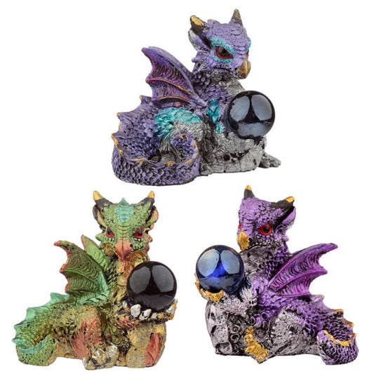 Figurine Element - Dragon Œil qui Voit Tout de Puckator : Un dragon en résine multicolore captivant, symbole de mystère et de protection, qui embellit tout espace.