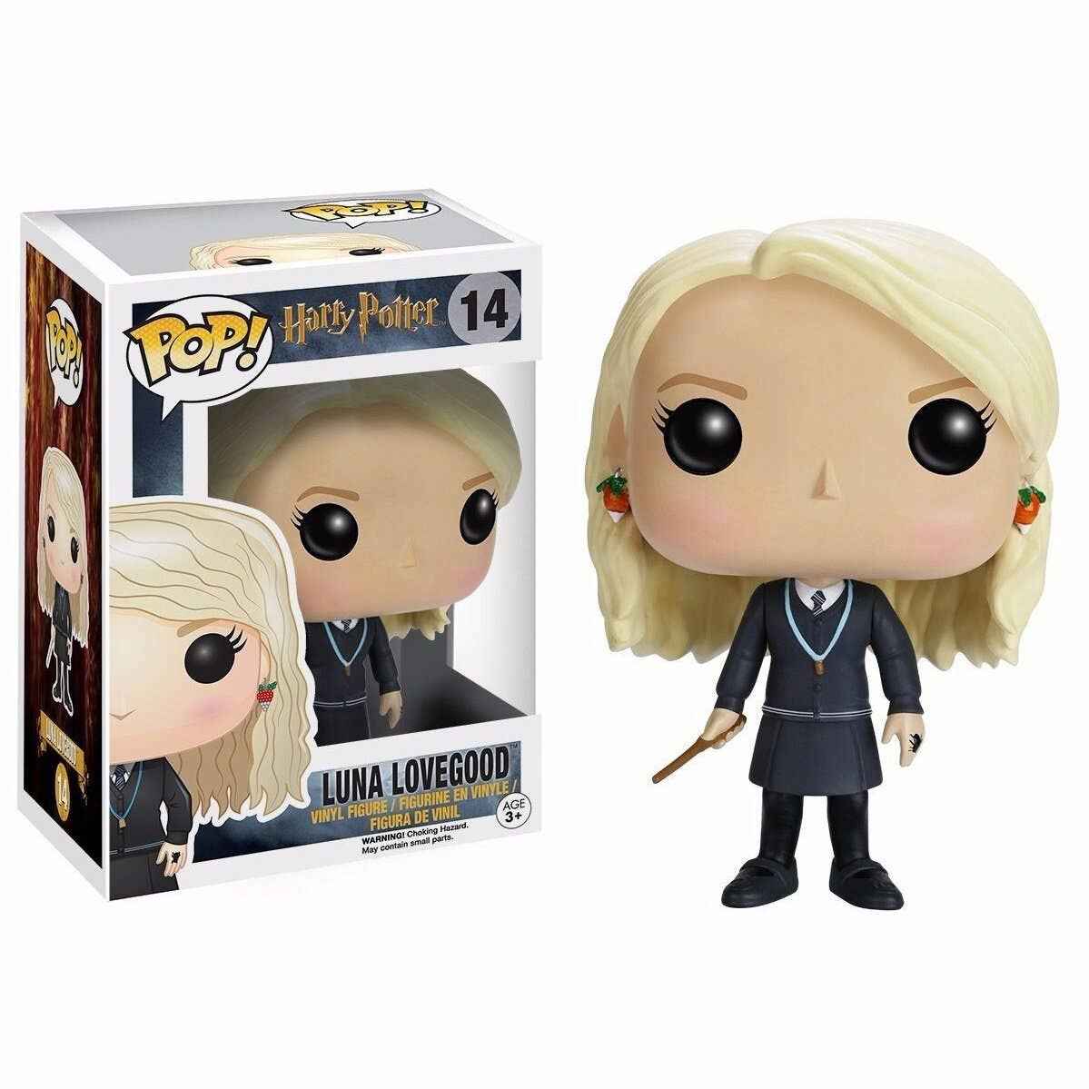 Figurine Funko Pop! Films Harry Potter de Luna Lovegood par Fundom, incarnant le charme et l'unicité du personnage avec ses lunettes excentriques et sa tenue emblématique.